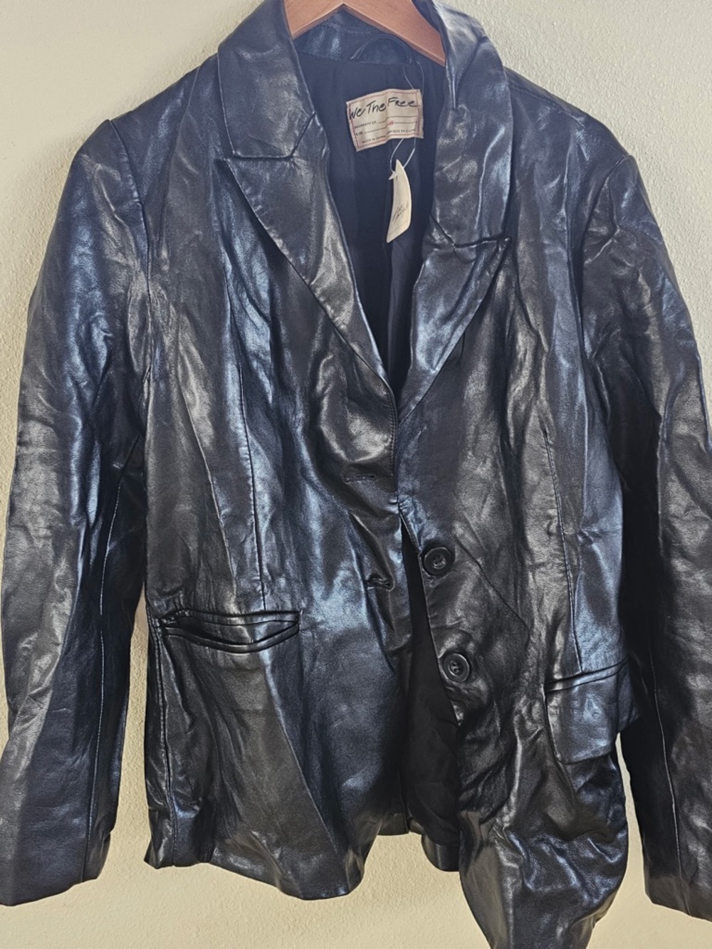 Free People Leather Jacket Blazer